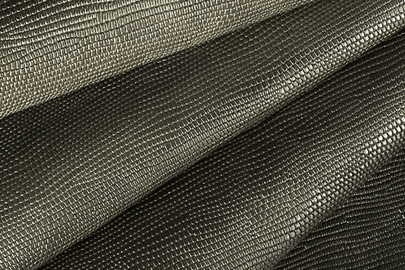 Metallic leather : khaki green Magnetic Lizard - Customization F. KOOIJMAN Paris